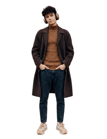 Brown Men’s Wool Overcoat